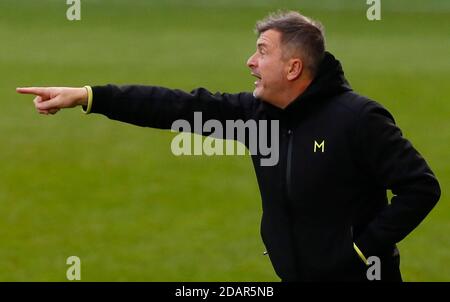 Colchester, Inited Kingdom. 14th Nov, 2020. COLCHESTER, ENGLAND - NOVEMBER 14: Colchester United manager Steve Ball during League Two between Colchester United and Leyton Orient at Colchester Community Stadium, Colchester, UK on 14th November 2020 Credit: Action Foto Sport/Alamy Live News Stock Photo