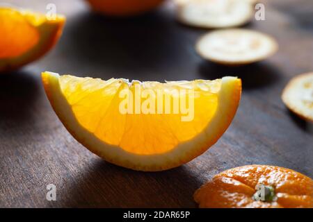 slices of orange fruit Stock Photo