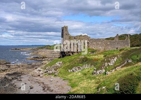 The ruins of Dunure Castle on the Firth of Clyde, Girvan, South Ayrshire, Scotland, United Kingdom Stock Photo