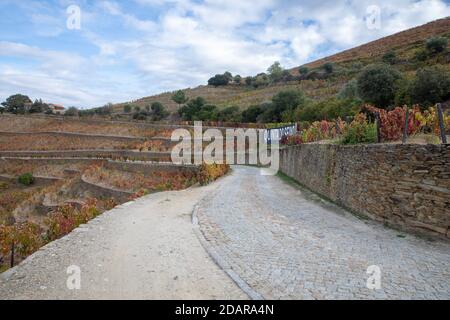 Pinhao, Portugal - October 17: View of Quinta do Seixo, close to Pinhão town, sitting on a lovely bend of the Rio Douro, about 25km upriver from Peso Stock Photo