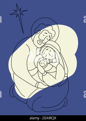 Merry Christmas. birth of baby Savior Jesus Christ. Virgin Mary Mother ...