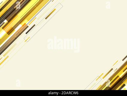 Abstract modern template yellow diagonal stripes geometric and line overlapping background. technology concept. Vector illustration Stock Vector
