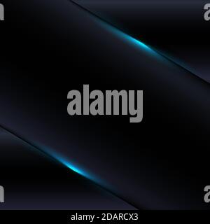 Modern abstract of technology black gradient metallic template with blue lighting decoration background. Vector illustration Stock Vector