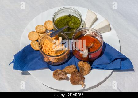 Restaurant  'Rincon del Campesino' in Las Rosas, typical Spanish meal, La Gomera, Canary Islands, Spain, Stock Photo