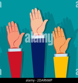 raise hand for election vote concept vector illustration Stock Vector