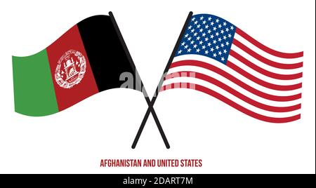 United States and Afghanistan flags for official meeting against ...