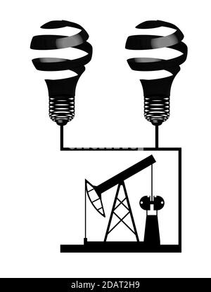 illustration, oil rig black on a transparent background, energy security, oil production hazard Stock Vector