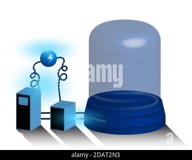 machine for human teleportation. Future technologies, time machine. Isolated vector on white background Stock Vector