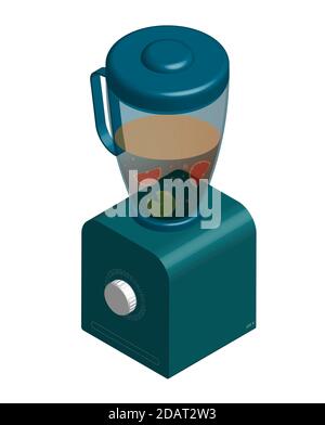 Realistic blender in isometric on a white background. Isolated vector Stock Vector