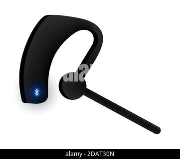 portable wireless bluetooth headset. Isolated vector on white background Stock Vector