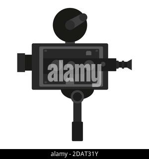 Old vintage portable camcorder. Filming a movie on retro instrument. Film recording of a movie. Isolated vector on white background Stock Vector