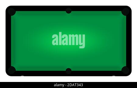 pool table top view in a flat style. Isolated vector on white background Stock Vector