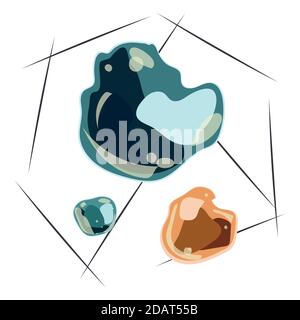 Abstract art background with glass spots of vector elements. Stock Vector
