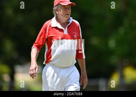 November 2020. Benalla Bushrangers Over 60s v Country Cricket Victoria Stock Photo