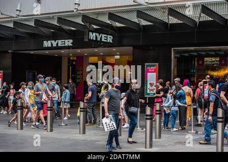 Myer Bourke Street Mall is seen in Melbourne, Wednesday, October 28 ...