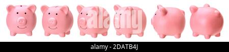 Set of piggy bank isolated on white background Stock Photo - Alamy
