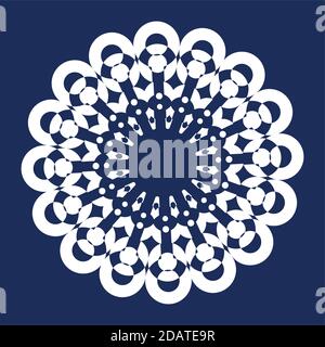 The white snowflake icon is insulated against a blue background. Stock Vector