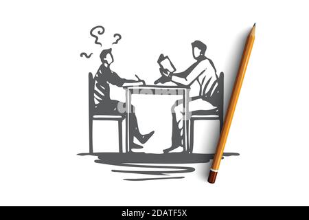 Delayed, speech, development, child, problem concept. Hand drawn isolated vector. Stock Vector
