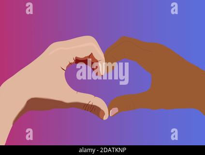 Diversity heart hands. Stock Photo