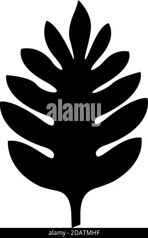 Breadfruit black silhouette palm leaf. vector icon Stock Vector