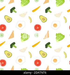 Avocado Vegetables seamless pattern. Vegetarian healthy bio food ...