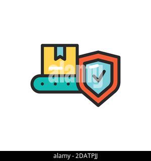Production insurance color line icon. Isolated vector element. Stock Vector