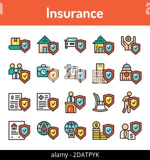 Funeral services color line icons set. Isolated vector element. Stock Vector