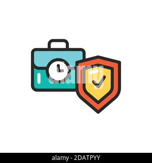 Business interruption insurance color line icon. Isolated vector element. Stock Vector