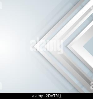 Abstract geometric white and gray arrow shine layer elements design background. Technology concept. Vector illustration Stock Vector