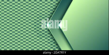 Abstract technology digital concept green gradient hexagonal element pattern with light artwork design background and texture. Vector illustration Stock Vector