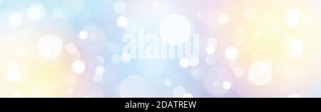 Multicolored blurred bokeh on a colored background panorama Stock Vector