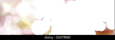 Multicolored blurred bokeh on a colored background panorama Stock Vector