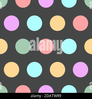 Polka dot seamless simple pattern with colore circles Stock Vector