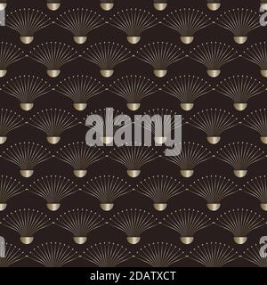 Seamless floral pattern with modern elements. Elegant 1920s style background Stock Vector
