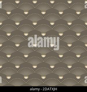 Seamless floral pattern with modern elements. Elegant 1920s style background Stock Vector
