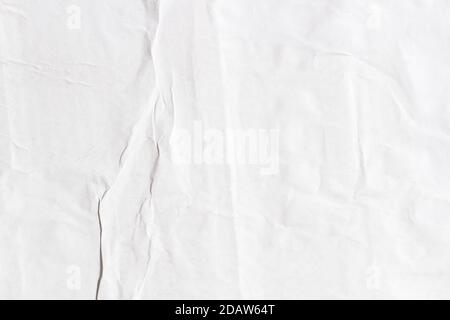 Old white paper ripped torn paper background blank creased crumpled posters grunge textures surface Stock Photo