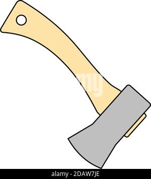 Icon Of Camping Axe. Editable Outline With Color Fill Design. Vector Illustration. Stock Vector