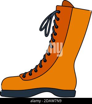 Icon Of Hiking Boot. Editable Outline With Color Fill Design. Vector Illustration. Stock Vector