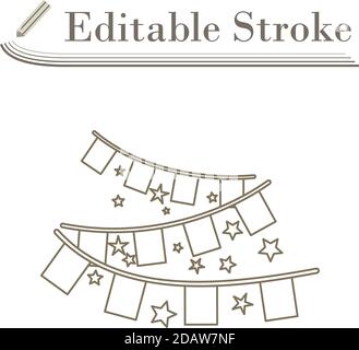 Party Garland Icon. Editable Stroke Simple Design. Vector Illustration ...