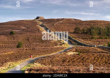 Jubliee Tower and Offa's Dyke, Moel Famau, North Wales Stock Photo