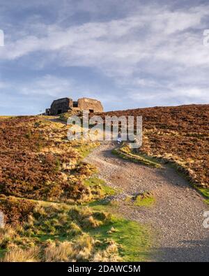Jubliee Tower and Offa's Dyke, Moel Famau, North Wales Stock Photo