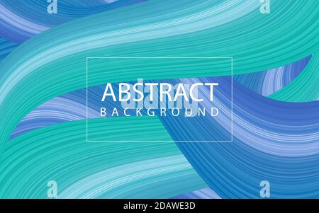 Abstract curved 3D curves background, blue and turquoise hue, vector illustration, eps 10 Stock Vector