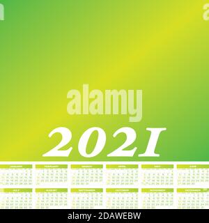 Calendar for year 2021, in vector format. Stock Vector