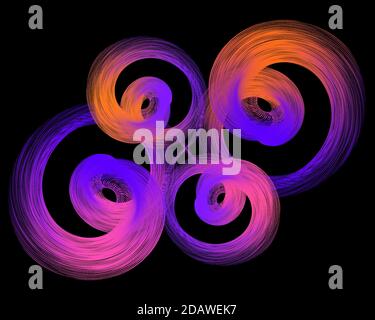 Colored swirling brush strokes on a black background, abstraction, background, vector illustration, eps 10 Stock Vector