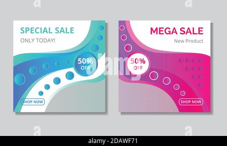 Social media sale banner or poster design. Vector sale template design for social media. Stock Vector