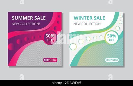 Social media sale banner or poster design. Vector sale template design for social media. Stock Vector