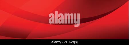 Volumetric lines on a red background - panoramic background Stock Vector