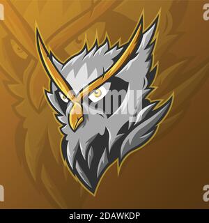 E-sports team logo template with owl head Vector Stock Vector