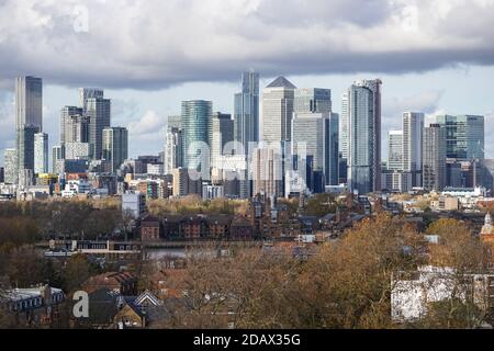 Canary Wharf district in London, England, United Kingdom, UK Stock Photo