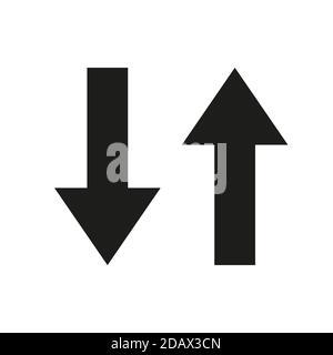 Download and upload icon isolated on white background. Simple black icons in trendy flat style. illustration, . Stock Photo